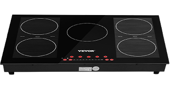 Noxton 30 Inch Electric Cooktop, 8400W 5 Burners Built-in Radiant Electric  Stove Top, with Glass Protection Metal Frame, Slider Control, 9 Power