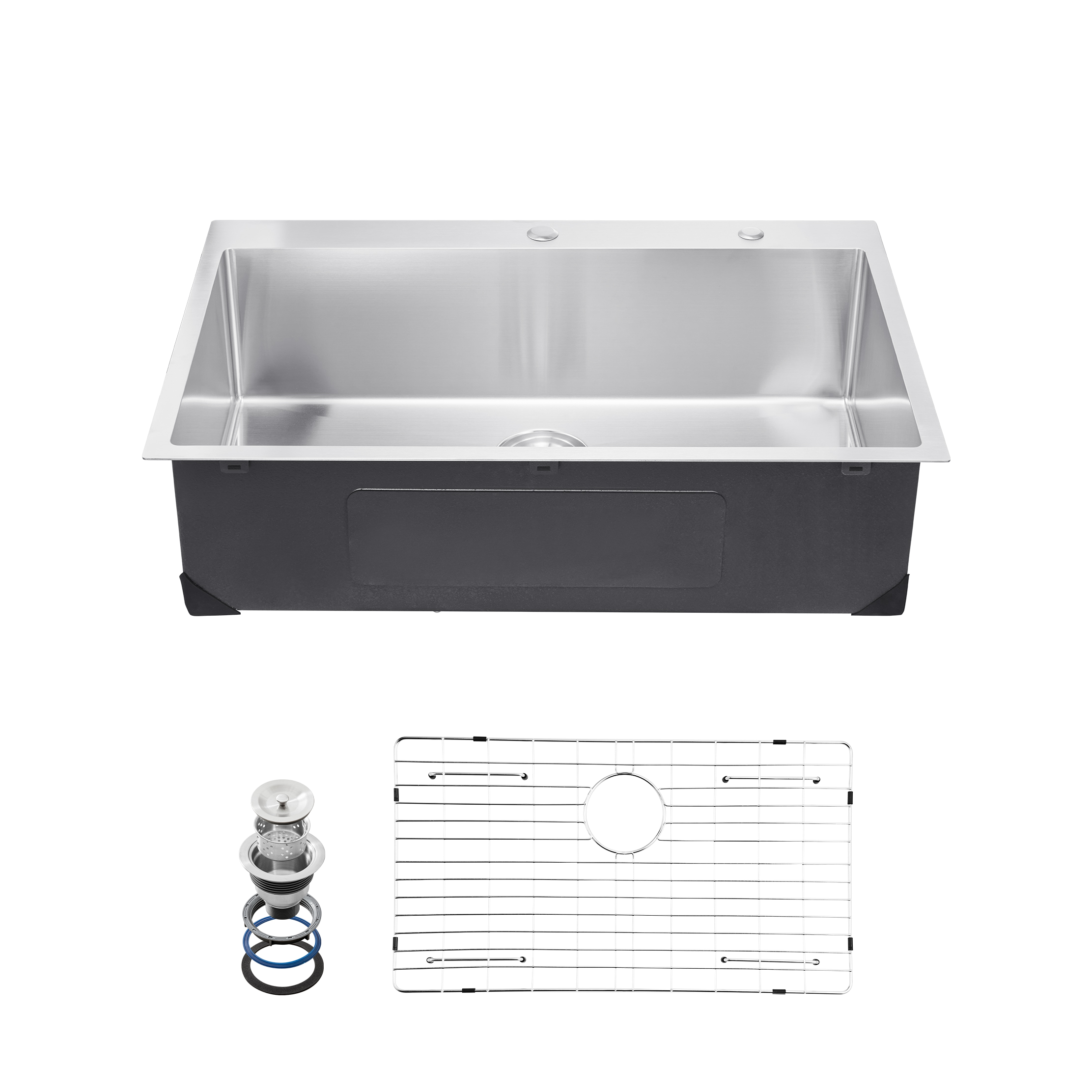 Drop In Kitchen Sink Top Mount 15/25/30/33 inch Single Bowl Stainless Steel - Picture 3 of 62