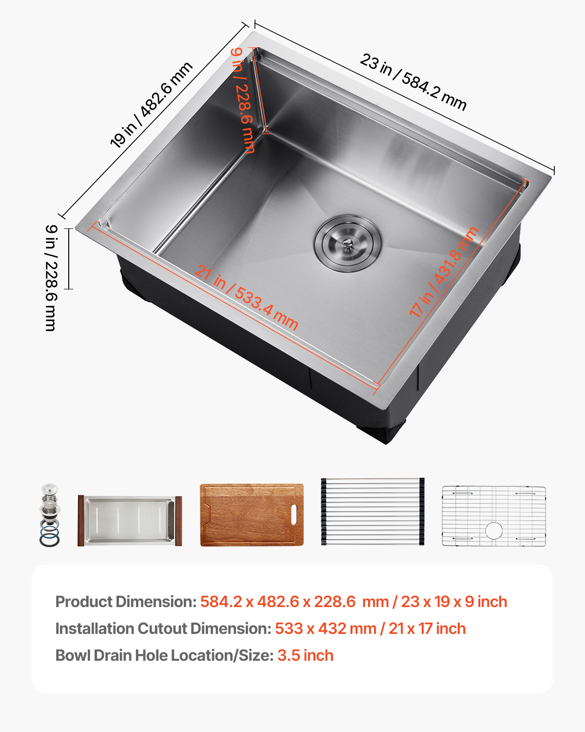 Drop in Undermount Kitchen Sink Single/Double Bowl Stainless 23"/27"/30"/32"/33" - Picture 81 of 86