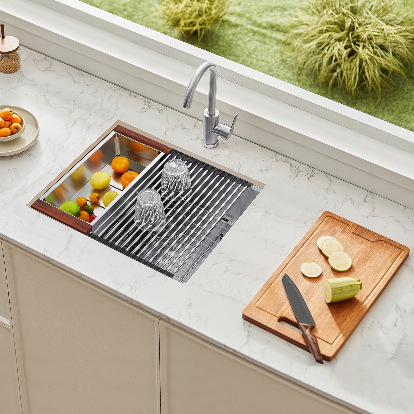 Drop in Undermount Kitchen Sink Single/Double Bowl Stainless 23"/27"/30"/32"/33" - Picture 82 of 86