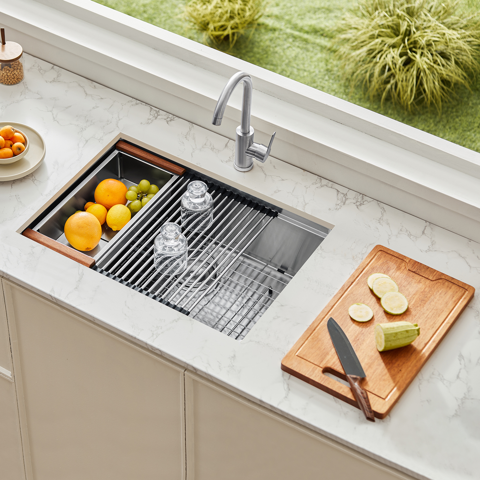 Drop in Undermount Kitchen Sink Single/Double Bowl Stainless 23"/27"/30"/32"/33" - Picture 70 of 86