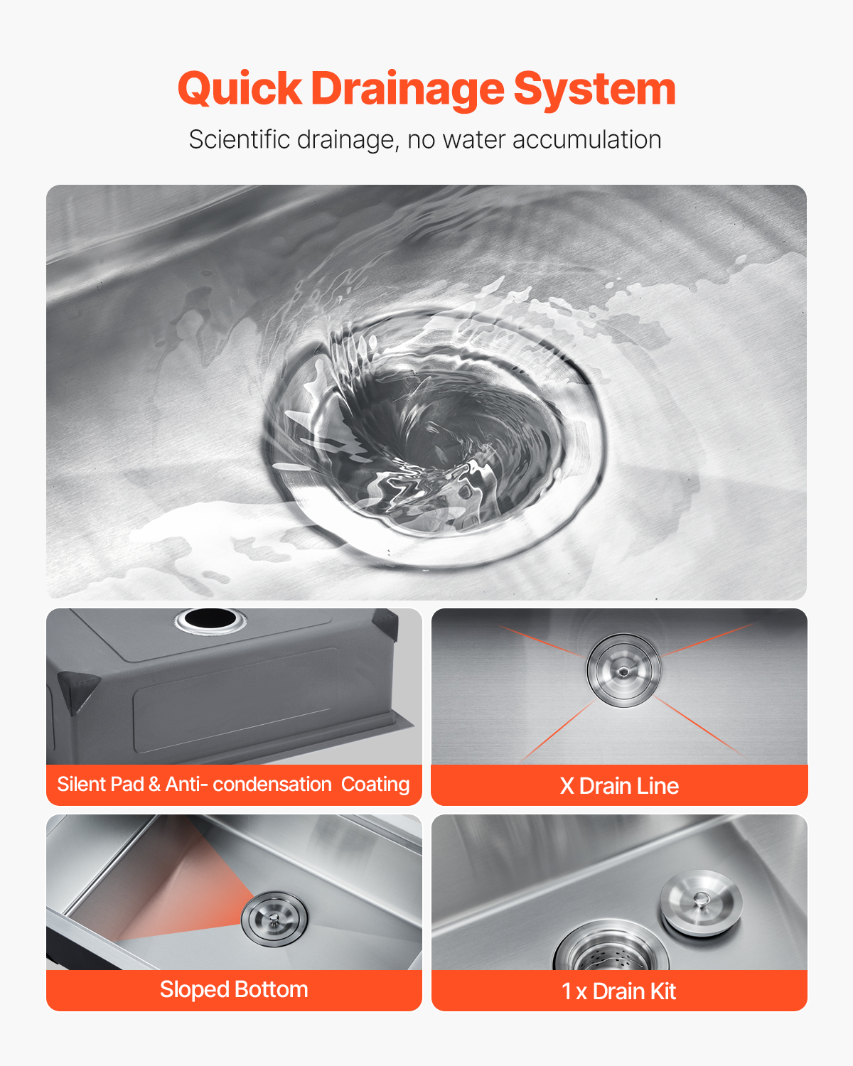 Drop in Undermount Kitchen Sink Single/Double Bowl Stainless 23"/27"/30"/32"/33" - Picture 55 of 86