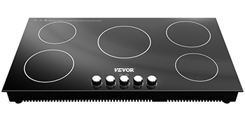 VEVOR Built-in Induction Cooktop, 35 inch 5 Burners, 220V Ceramic Glass  Electric Stove Top with Knob Control, Timer & Child Lock Included, 9 Power