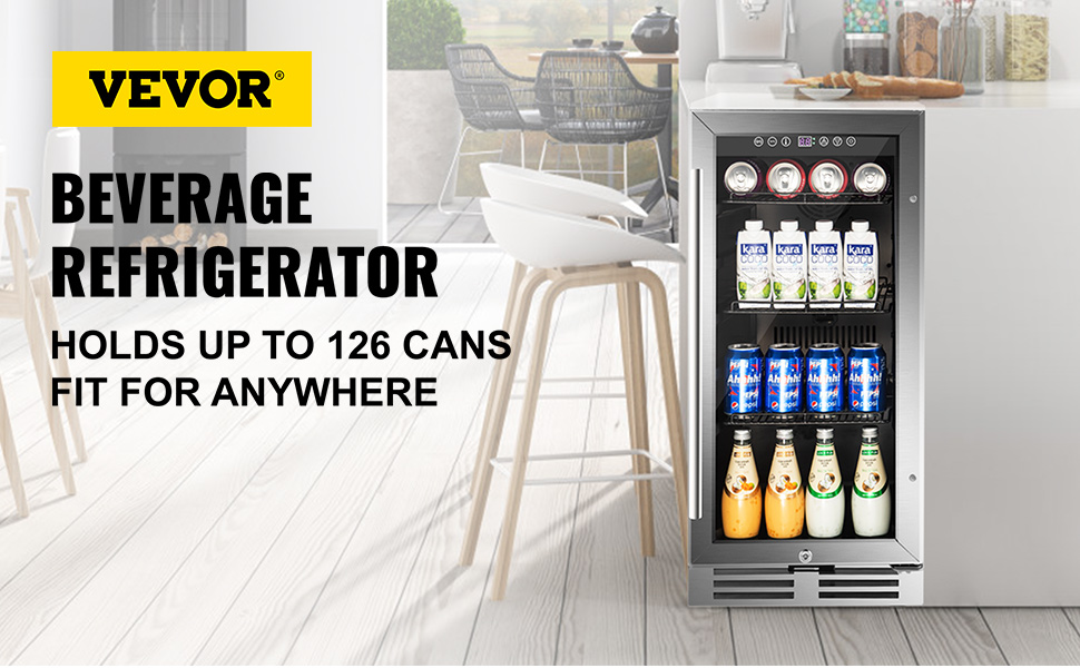3.2 Cu.Ft 126 Can Built in & Free Standing Beverage Cooler