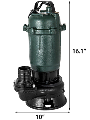 VEVOR Schmutzwasserpumpe 550W Tauchpumpe 230V Gartenpumpe Durchfluss  9500L/h Schmutzwassertauchpumpe IPX8 CE-zertifiziert Auslass zuschneidbar  zum