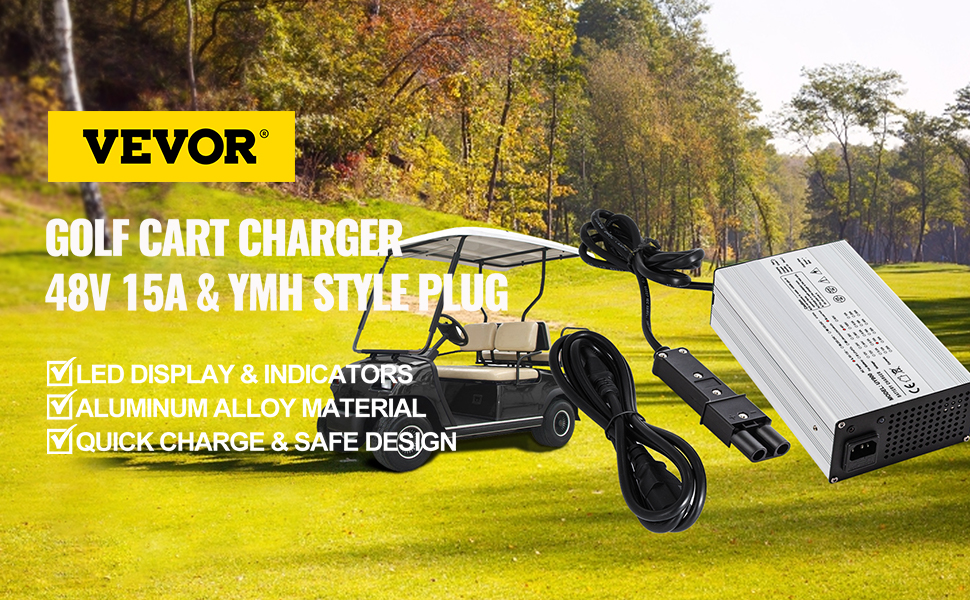 VEVOR Golf Cart Battery Charger 48V Club Car Charger 15A Golf Cart