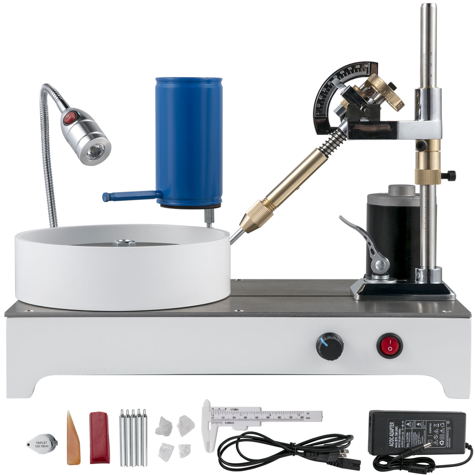 Gem Faceting Machine Max.3000RPM Jewelry Rock Polisher Jade Flat Grinder  with Infinitely Variable Speed 