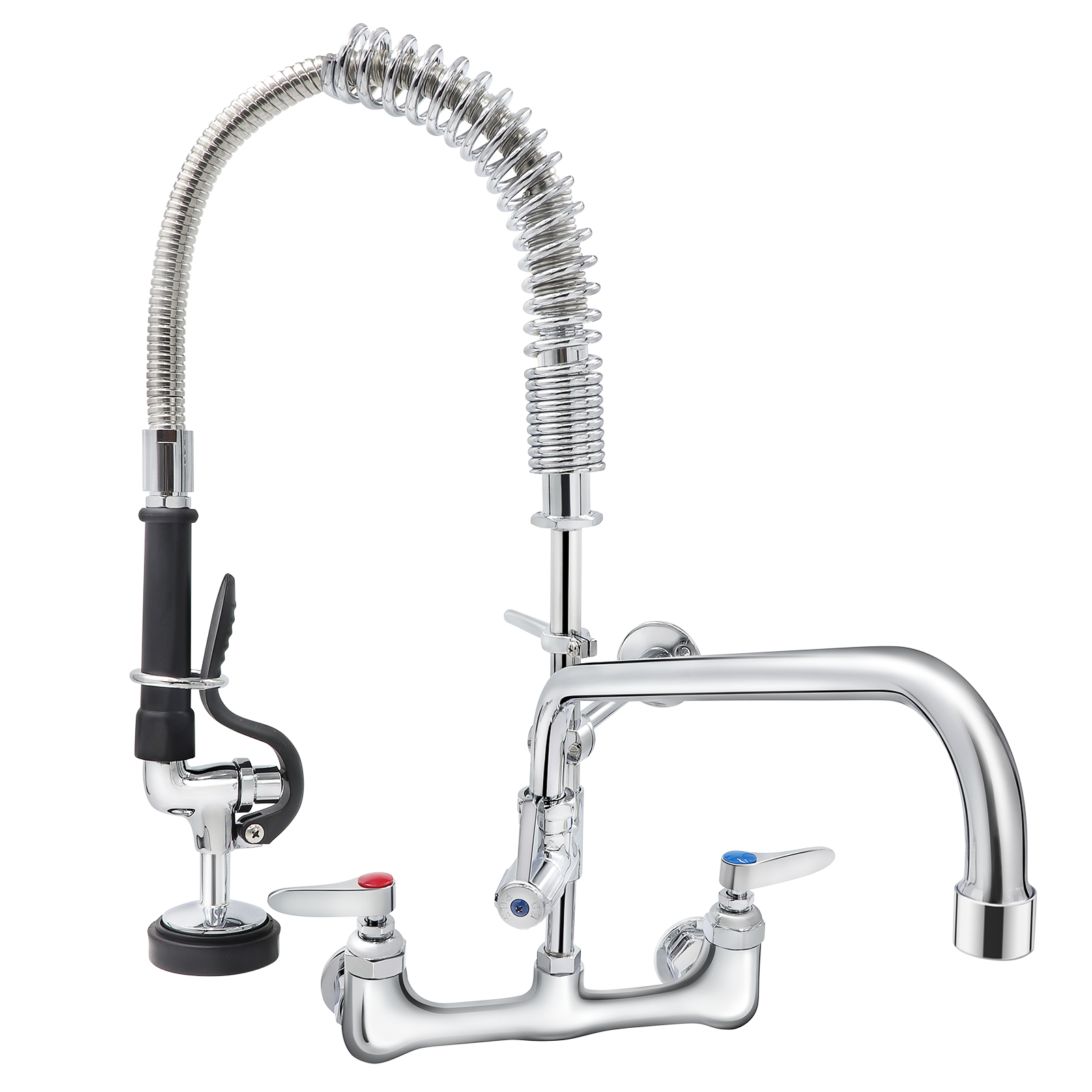commercial wall mount faucet,pre-rinse,adjustable center