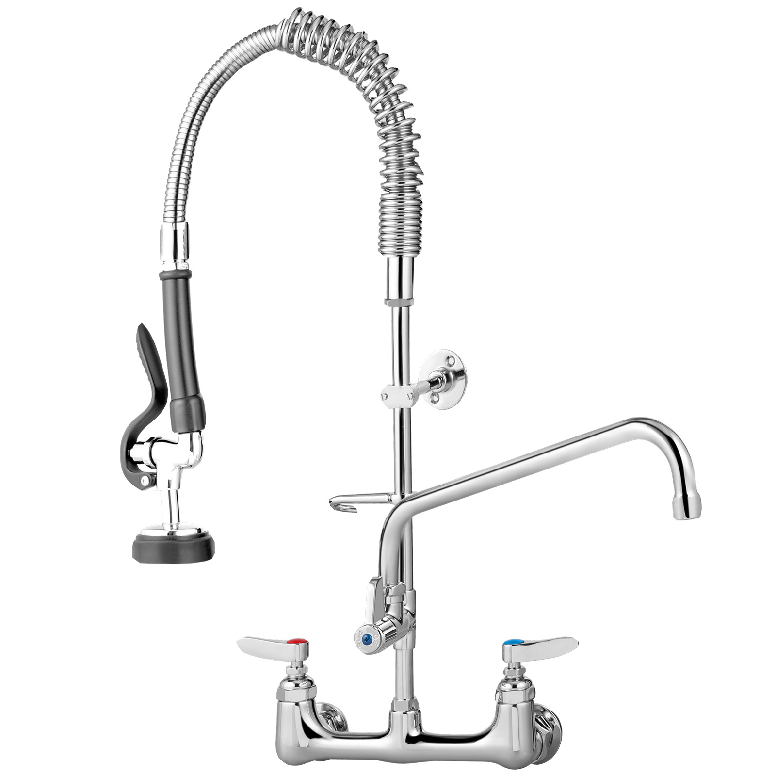 Commercial Pre-Rinse Faucet Sprayer Pull Out Down Sink Kitchen 12" Add-On Faucet 