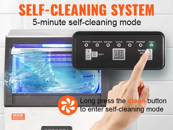 Emorefun Commercial Ice Maker Machine, Stainless Steel Under Counter Ice Machine 150lbs 24h With 33lbs Ice Bin