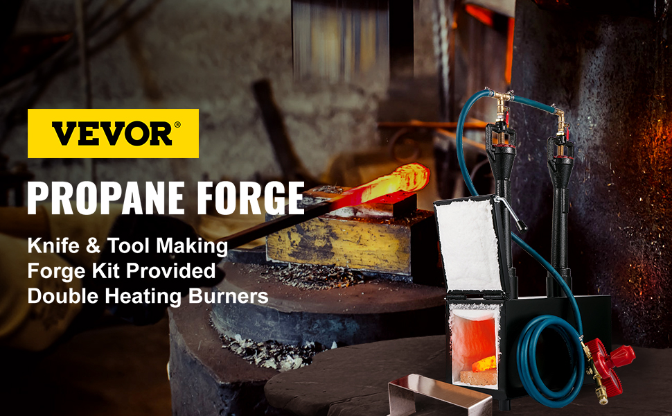 VEVOR Propane Forge Portable, Double Burner Tool and Knife Making