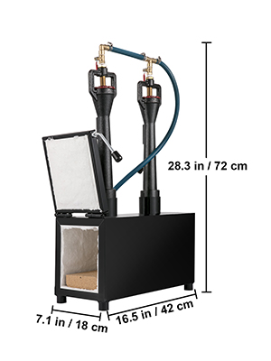 VEVOR Propane Knife Forge, Blacksmithing Forge with Dual Burners, Portable Propane Forge with Single Durable Door, Large Capacity Farrier Forge, Square Propane Burner Forge for Knife and Tool Making