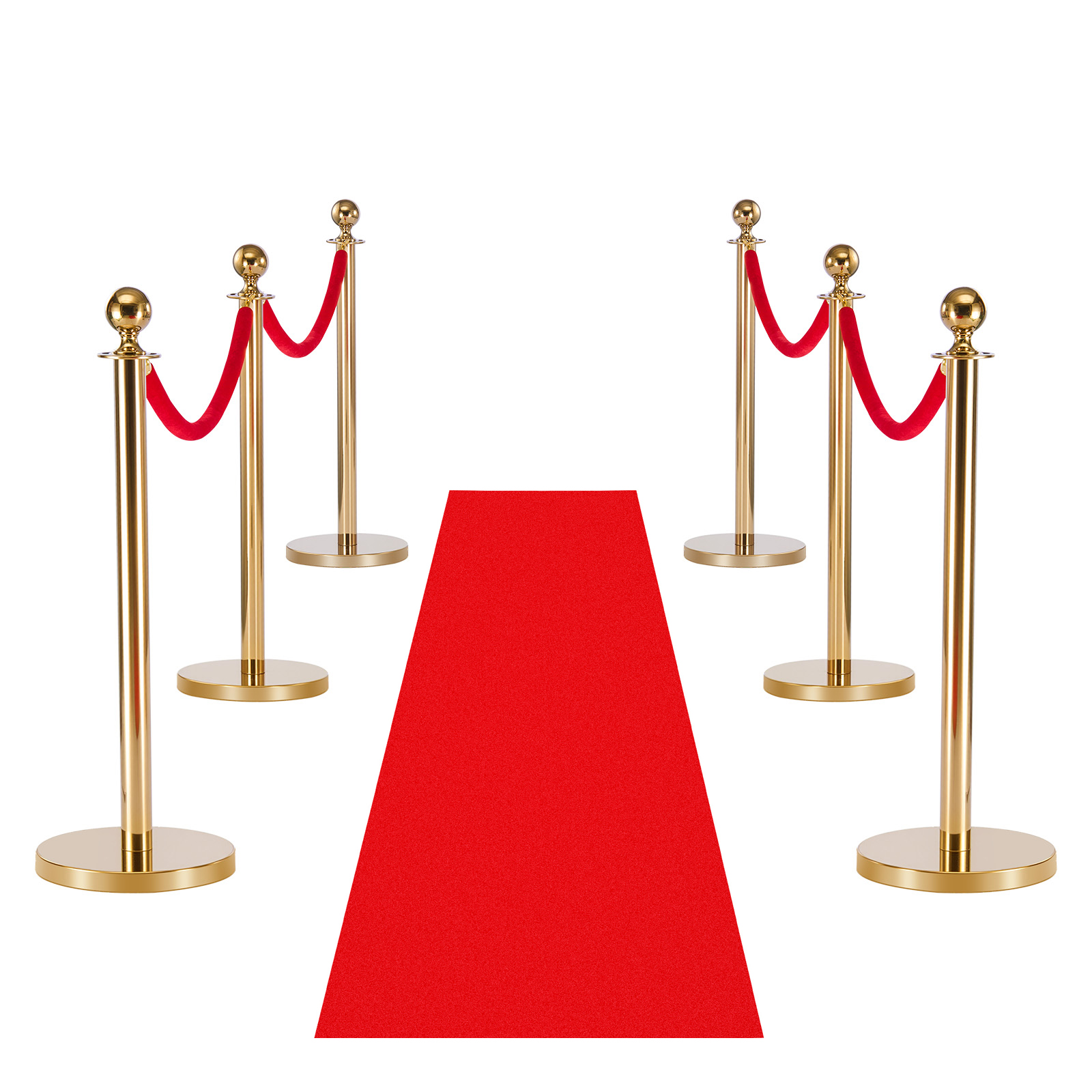 Uimoso 2/4/6/8 Pcs Red/Black Velvet Barrier Ropes 5 ft Crowd Control Ropes