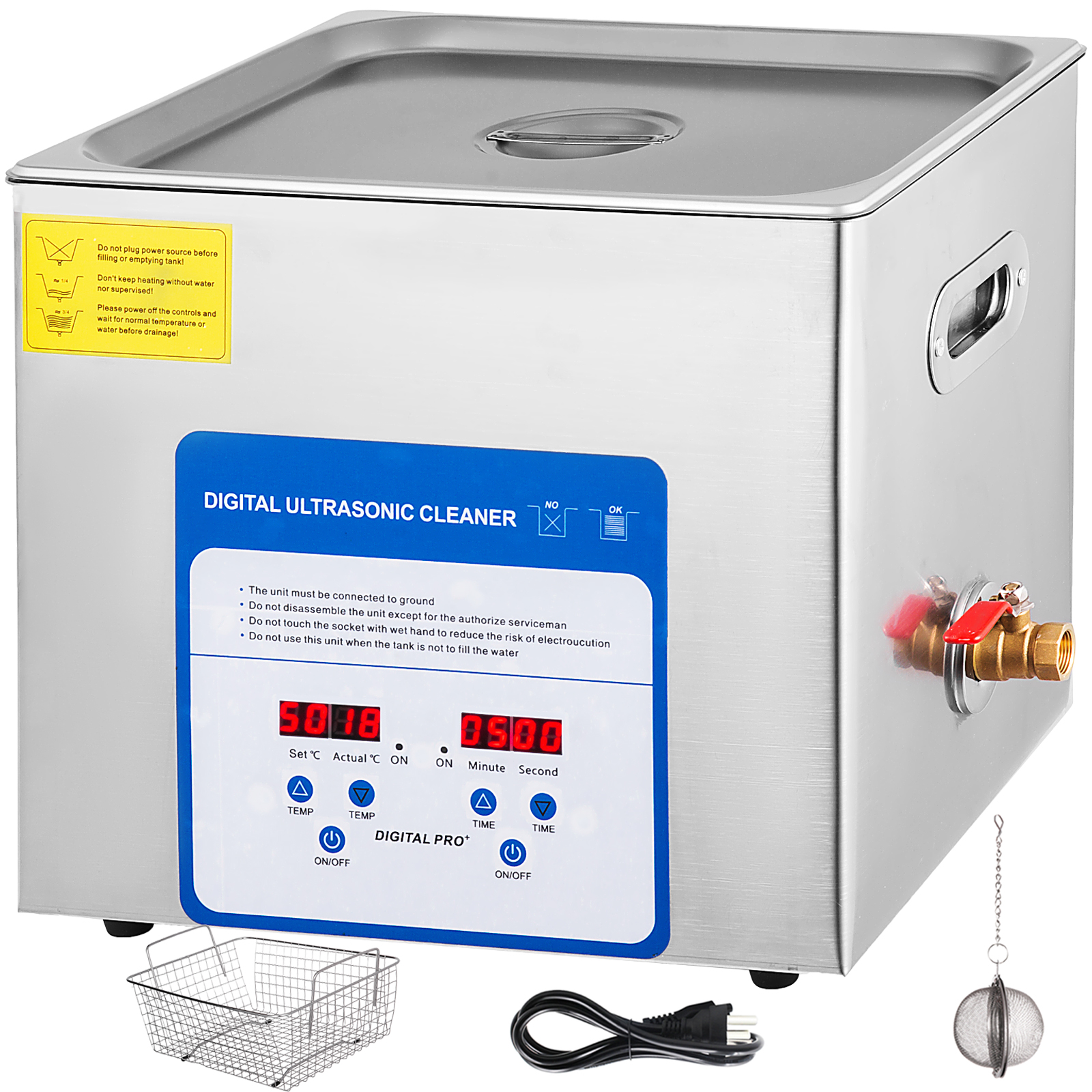 Commercial 10L Ultrasonic Cleaner Cleaning Equipment Industry Heated with  Timer