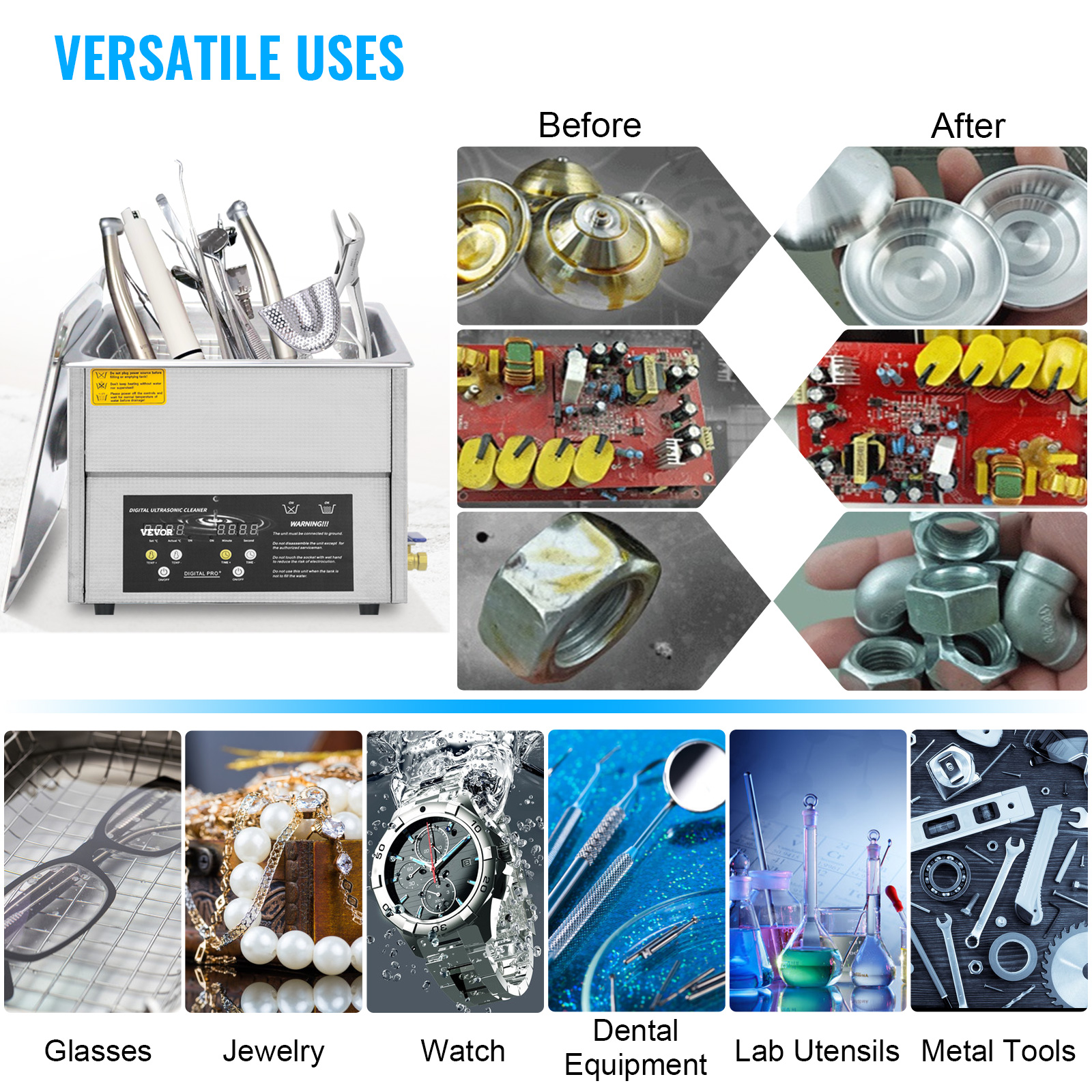 VEVOR VEVOR 10L Ultrasonic Cleaner Cleaning Equipment Industry