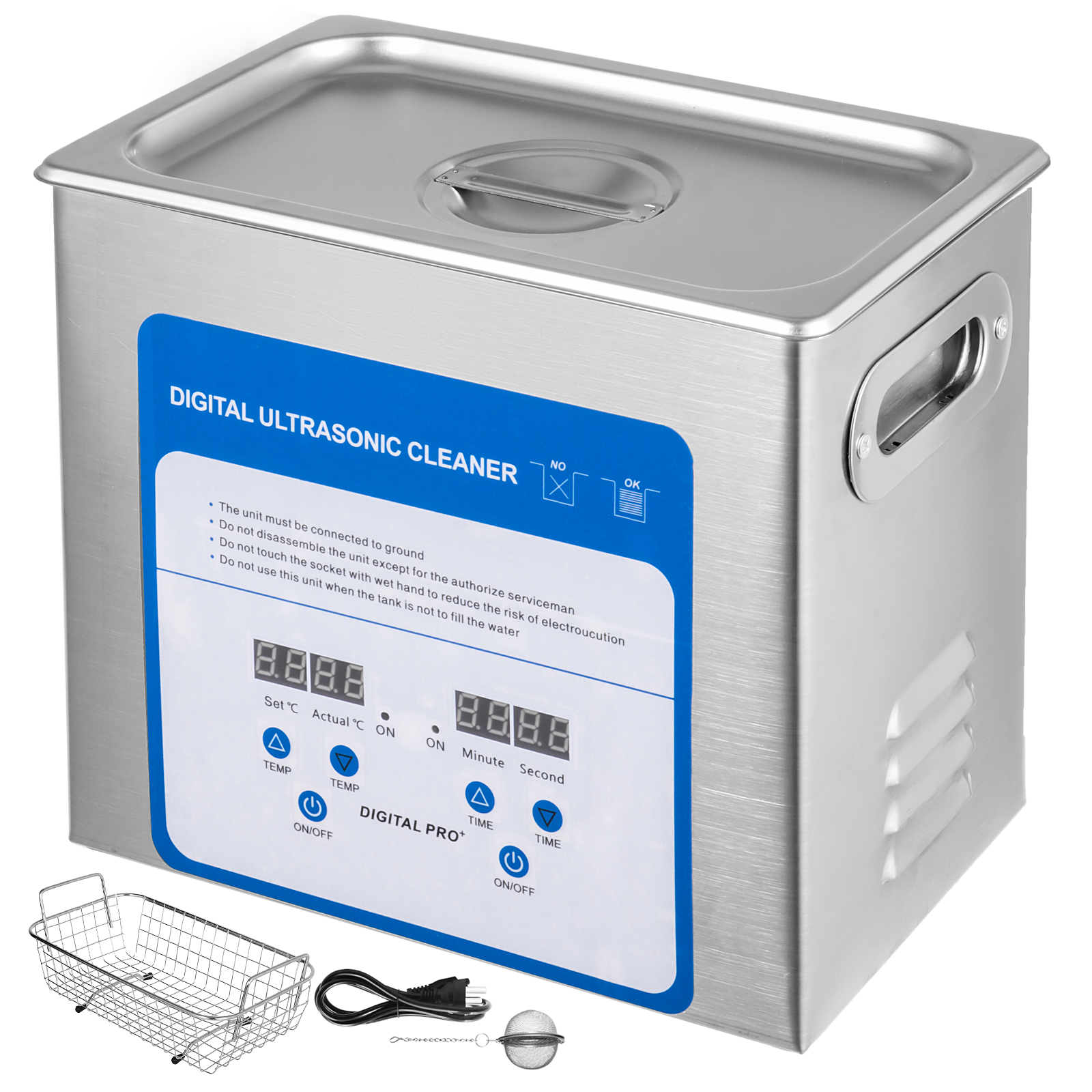 Ultrasonic Cleaner 3.2L,Professional Small Ultrasonic Cleaning Machine For  Jewelry Watches Eyeglasses Dental Surgical Instruments