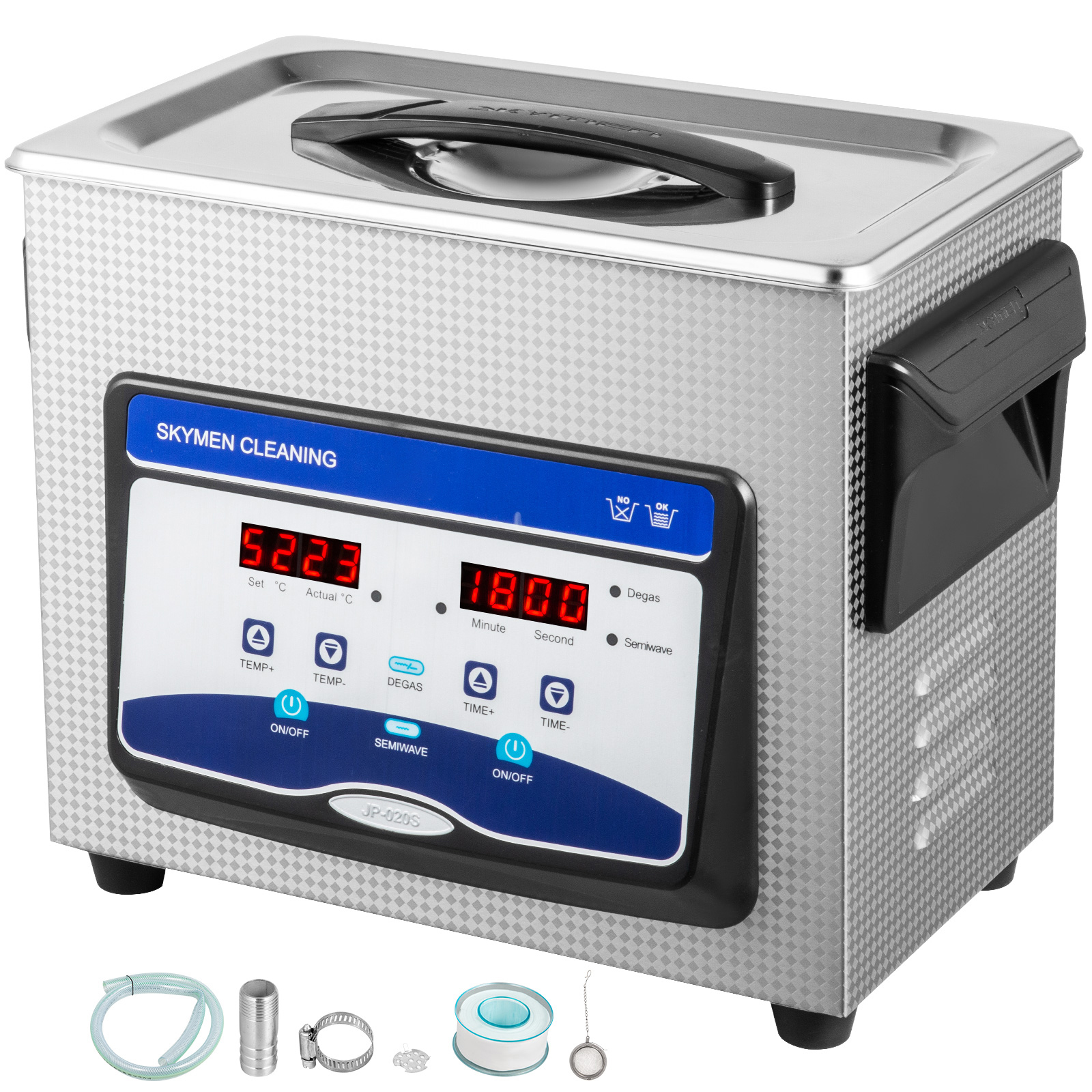 thumbnail image 2 of VEVOR 6L Ultrasonic Cleaner With Heater & Timer (KSTH-30A) – 180W Sonic Digital Cleaner For Parts, Jewelry 2 of 4