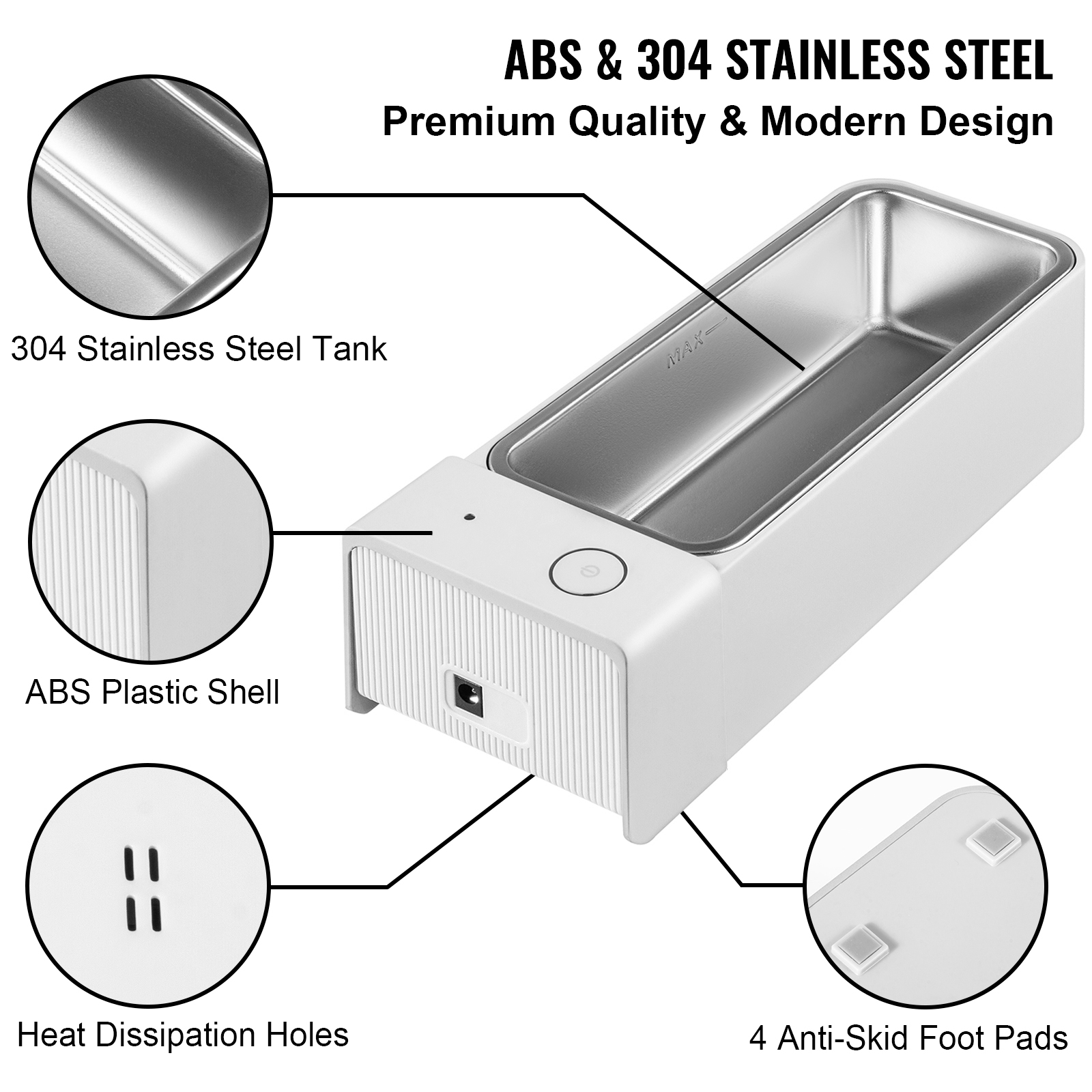 Vevor Ultrasonic Jewelry Cleaner Ultrasonic Eyeglass Cleaner 600 Ml