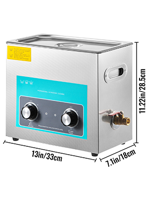 6l Ultrasonic Cleaner With Heater Timer Knob Control Solution Lab Water Drain