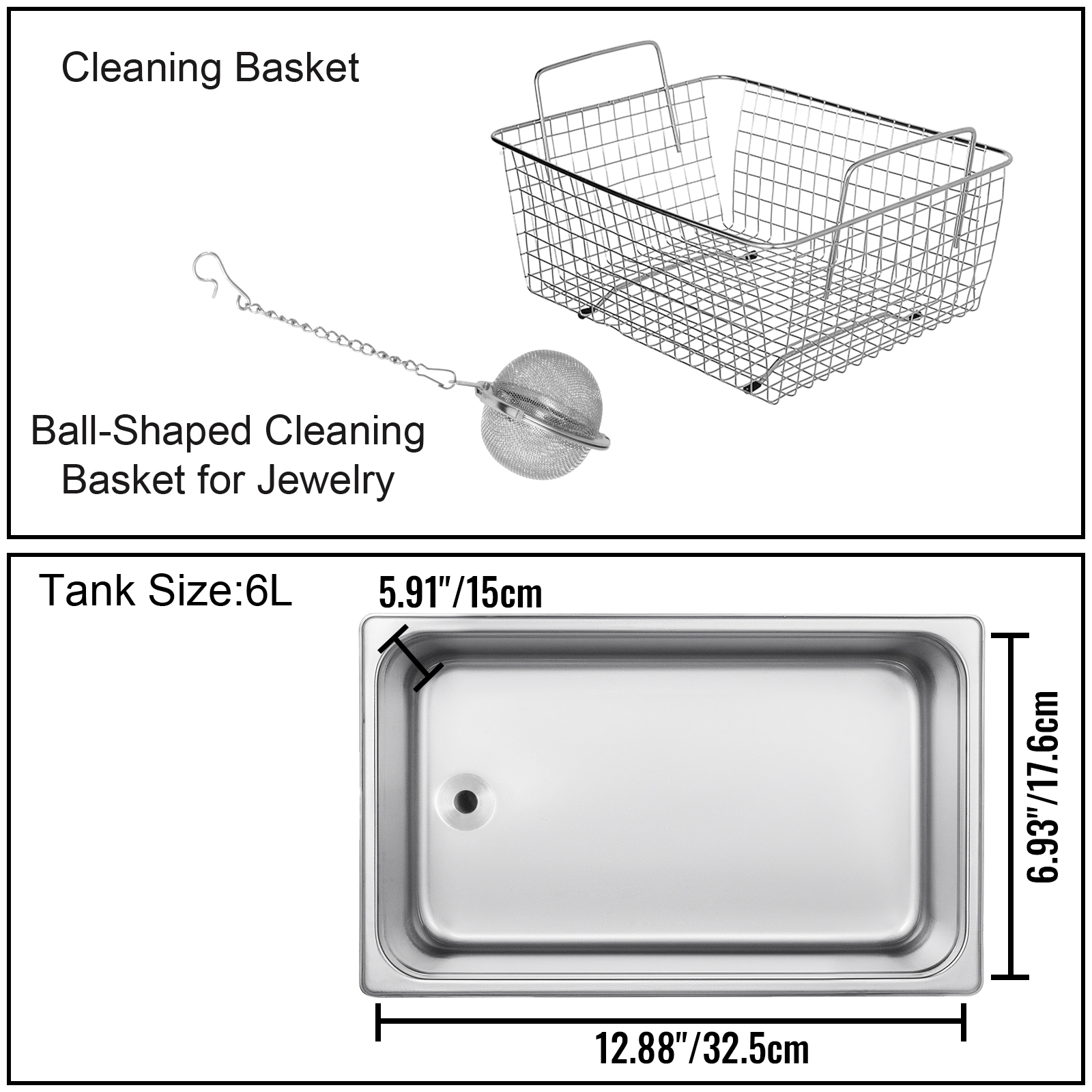 6l Ultrasonic Cleaner With Heater Timer Knob Control Solution Lab Water Drain
