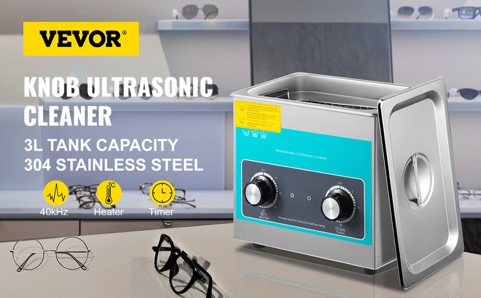 VEVOR Industrial Ultrasonic Cleaner with Digital Timer and Heater 40 kHz Ultrasonic Cleaner 30 Liter for Cleaning