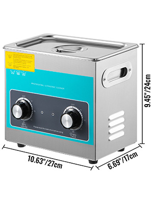 Knopf Ultraschallreiniger, Edelstahl, 3L