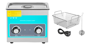 VEVOR Knob Ultrasonic Cleaner 3L 304 Nerezový ultrazvukový čistič s ohrievačom a časovačom na čistenie šperkov Okuliare Hodinky