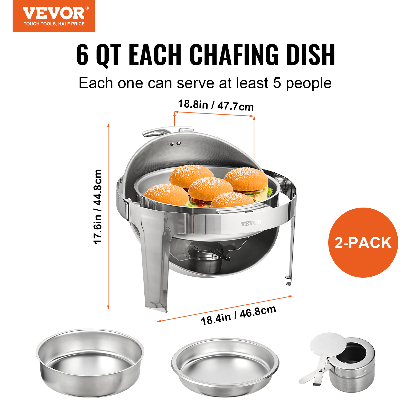 9Qt Stainless Steel Chafer Chafing Dish Sets Catering Food Warmer Buffet Set - Picture 88 of 98