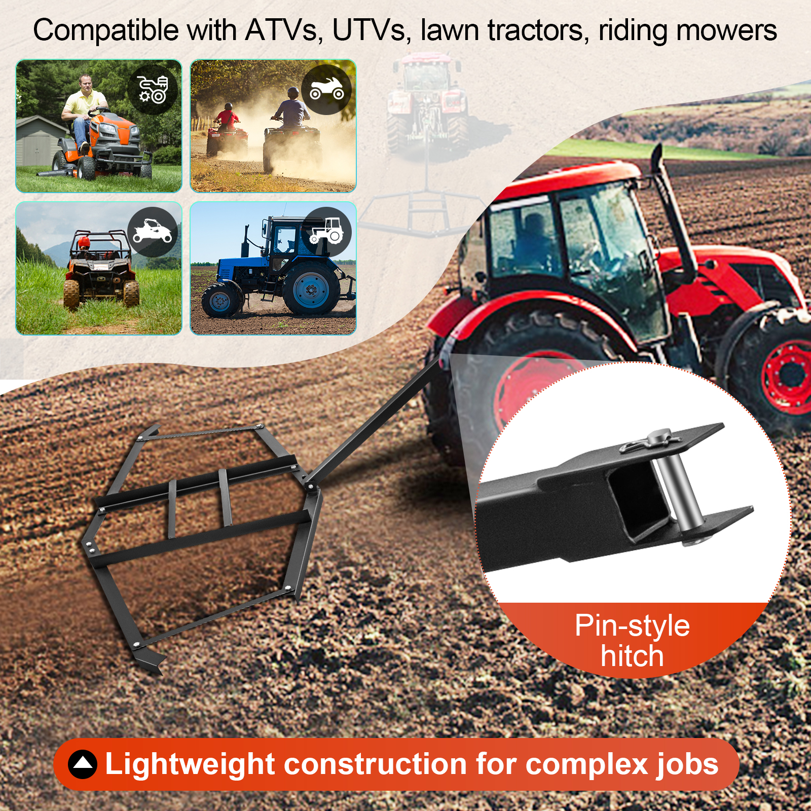 Lawn mower gravel online grader