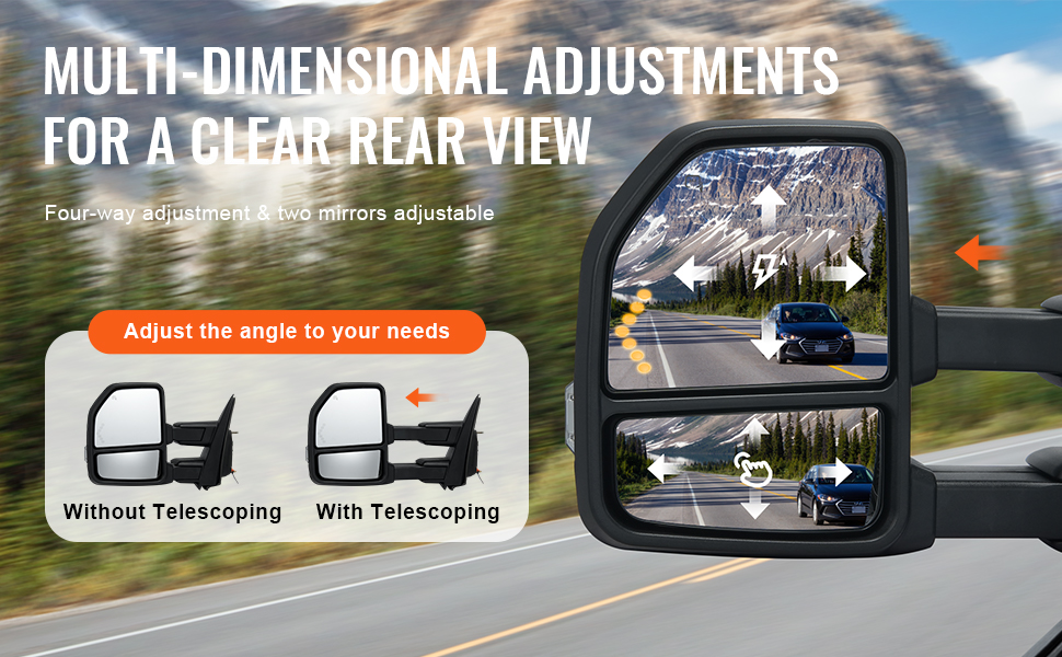 thumbnail image 2 of EagleMotor Power Heated Tow Mirrors For 2015-2018 Ford F150 – Black LED Telescoping 2 of 6
