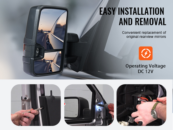 thumbnail image 2 of Power Adjust Black Folding Mirrors Pair For Chevy GMC Pickup Truck 1988-2000 – AM Autoparts 2 of 3