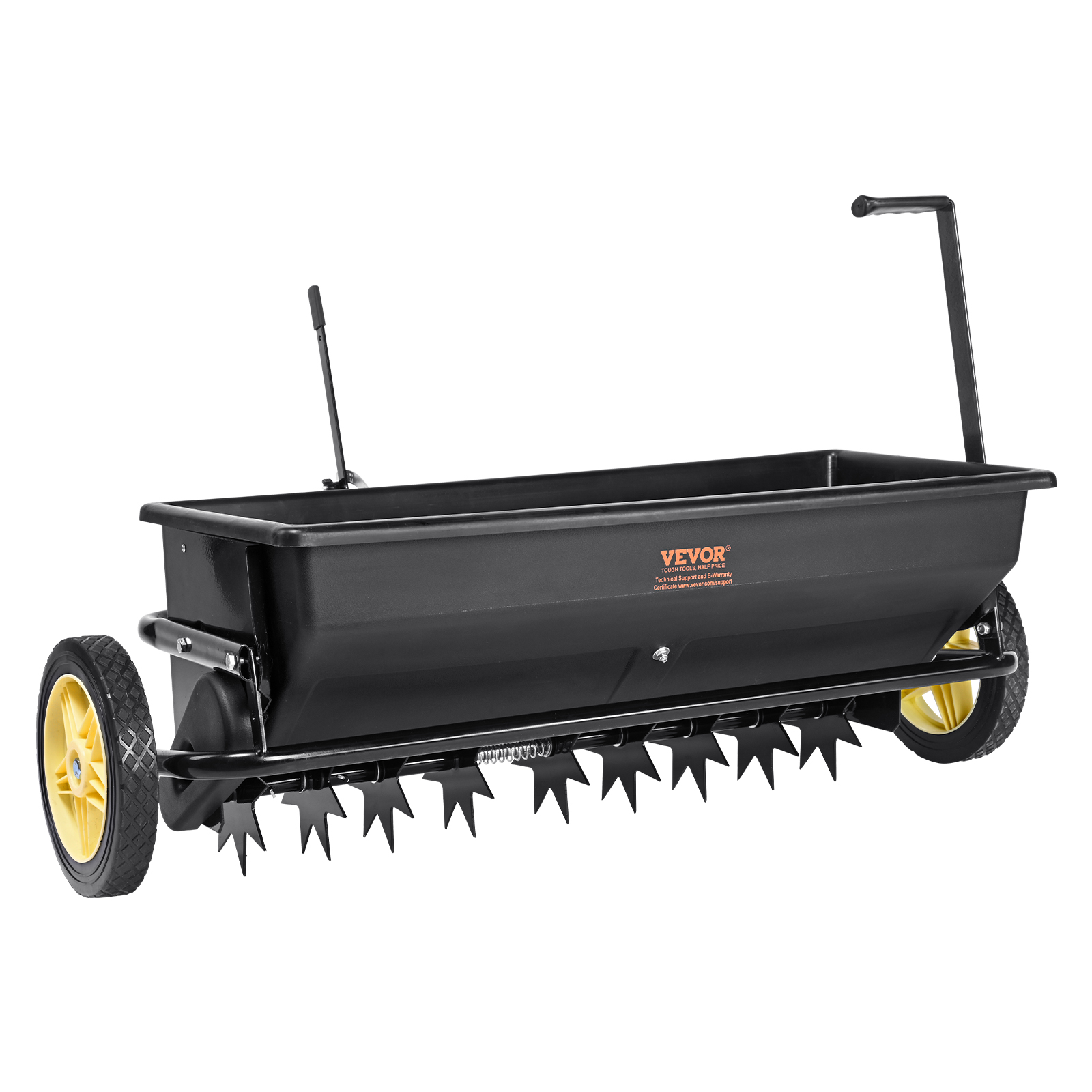 VEVOR 100/25lbs 10/12/8in Broadcast Spreader Tow Behind Poly Drop Spreader - Picture 13 of 38