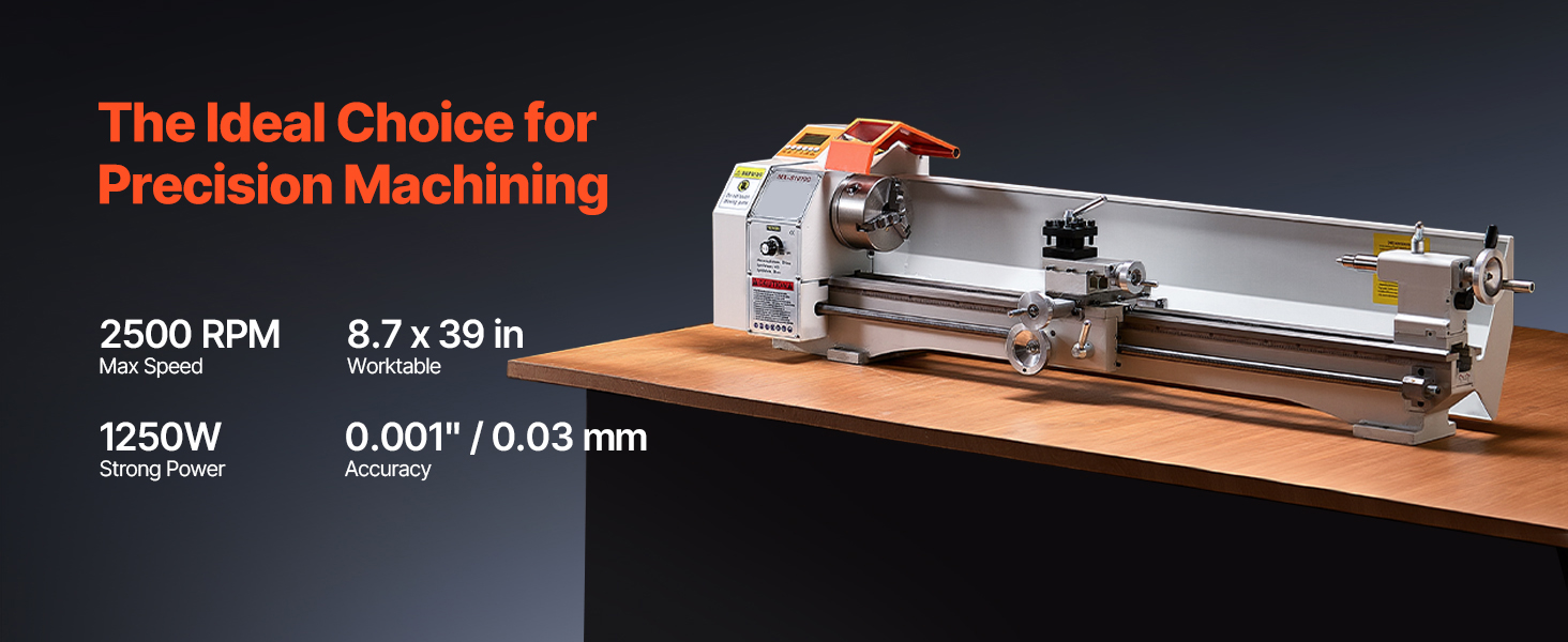 VEVOR Metal Lathe Machine 8.7 x 39in Precision Bench Power Metal