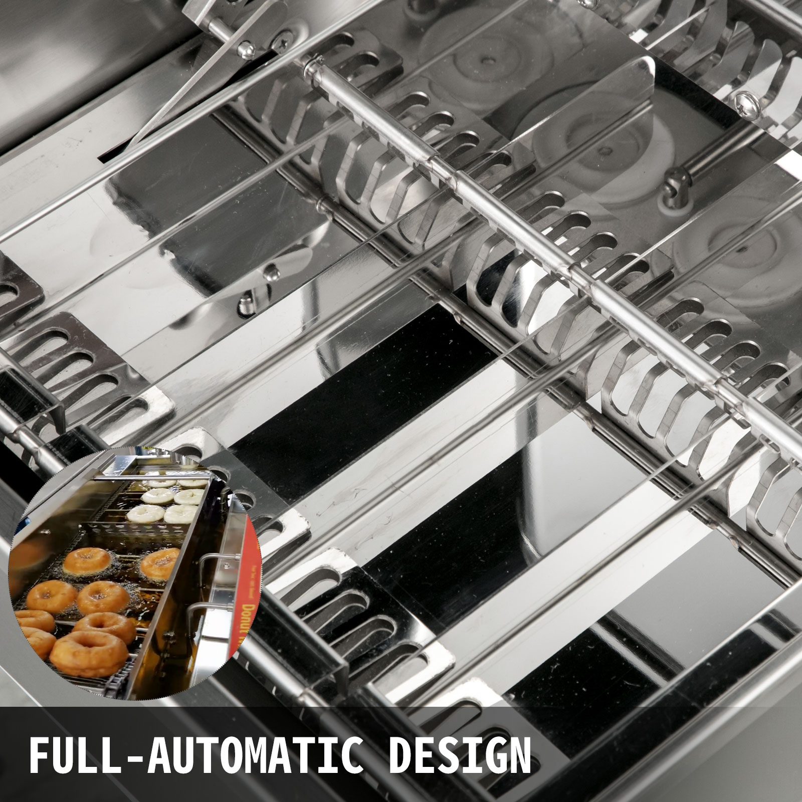 VEVOR Auto Doughnut Maker Single Row Commercial Automatic Donut Making  Machine with 7 Liter Hopper, 3 Sizes Molds, Silver QZDTTQJDP00000001V1 -  The Home Depot