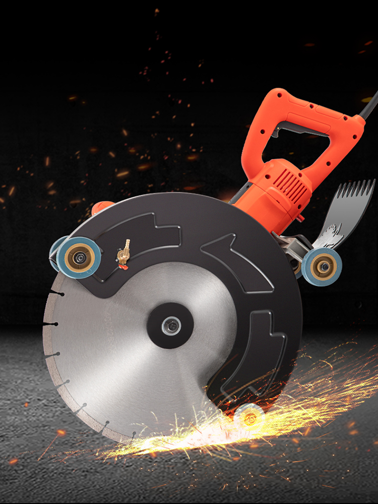 3000W Electric 14" Cut Off Saw Power Circular Saw Wet Dry Concrete Saw Cutter Guide Roller with Water Line Attachment without Blade - 3