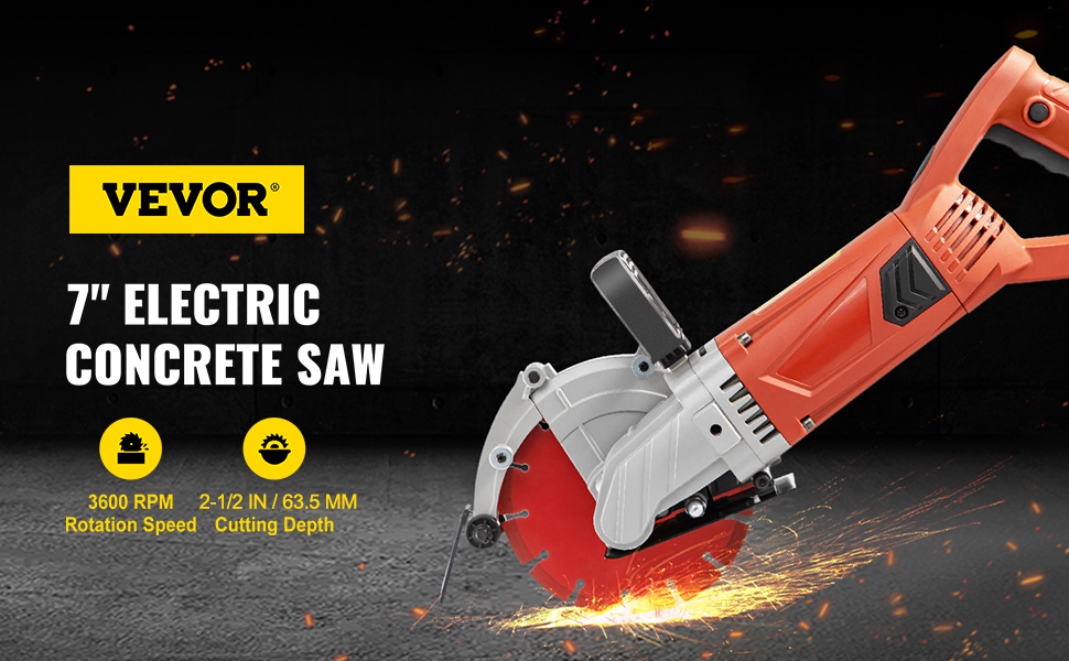 electric concrete saw,7 in,2.5 in depth