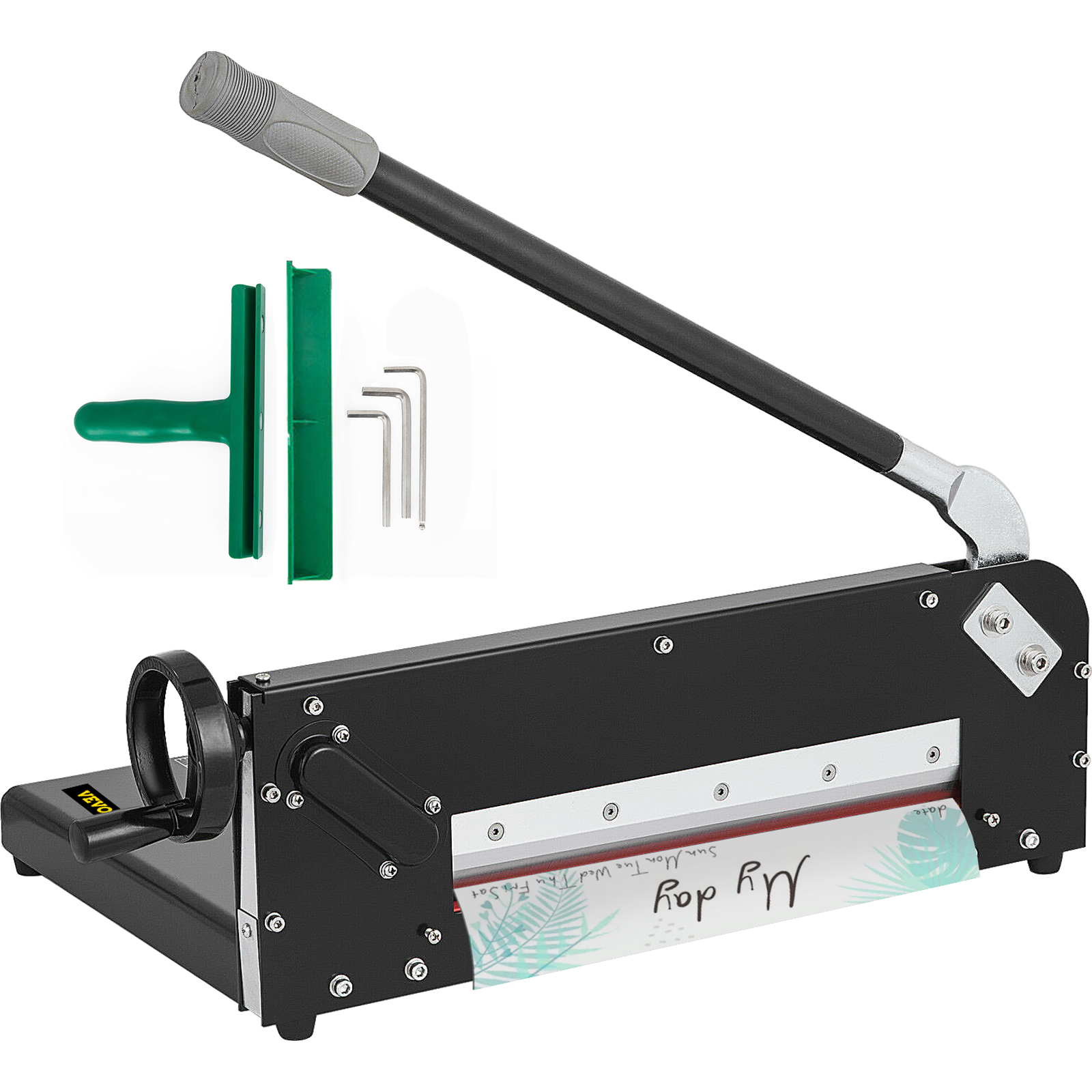 Cortador de papel de guillotina A4 con base de metal, (parte superior de 12  x 10 pulgadas), recortadora de papel con capacidad de múltiples hojas