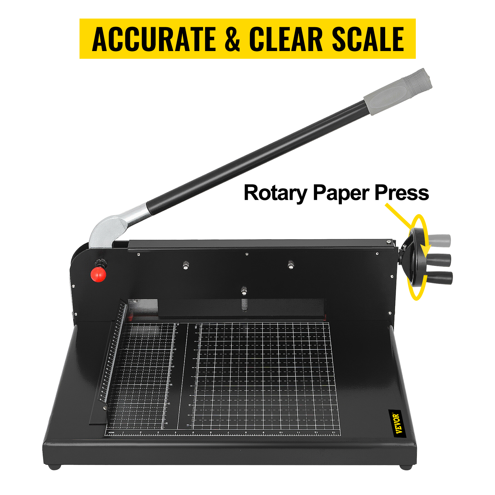 VEVORbrand Paper Cutter 12inch A4 Commercial Heavy Duty Paper Cutter 300  Sheets 45HRC Hardness Stack Cutter Metal Base Desktop Stack Cutter for Home