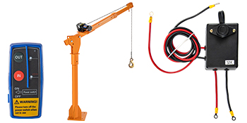 VEVOR Davit Crane, 1100 lbs Truck Crane, Wireless Remote Control Dock Crane, 110V 360° Swivel Electric Crane for Truck, Crane Hitch for Lifting Goods in Construction, Forestry, Factory, and Transport