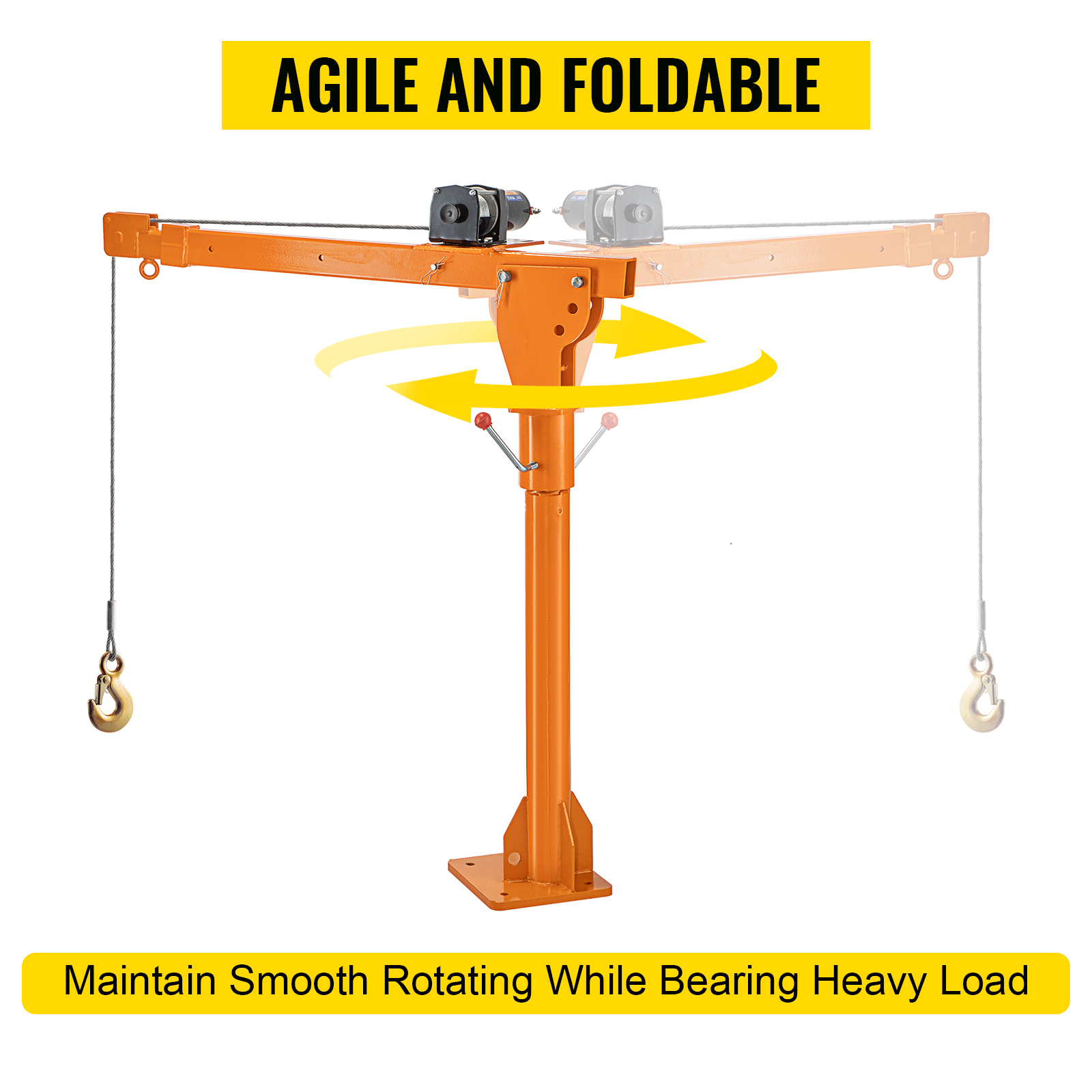 VEVOR Davit Crane, 1100 lbs Truck Crane, Wireless Remote Control Dock Crane, 110V 360° Swivel Electric Crane for Truck, Crane Hitch for Lifting Goods in Construction, Forestry, Factory, and Transport