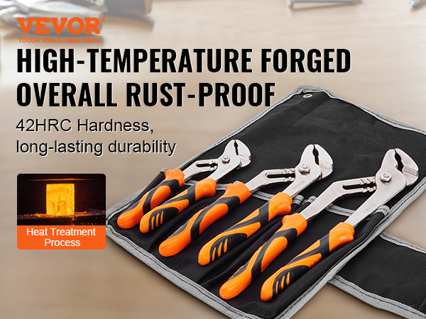 thumbnail interactive-video image 1 of HORUSDY 2-Piece Groove Joint Pliers Set – 8 & 10 Inch, Adjustable Water Pump Pliers 1 of 2