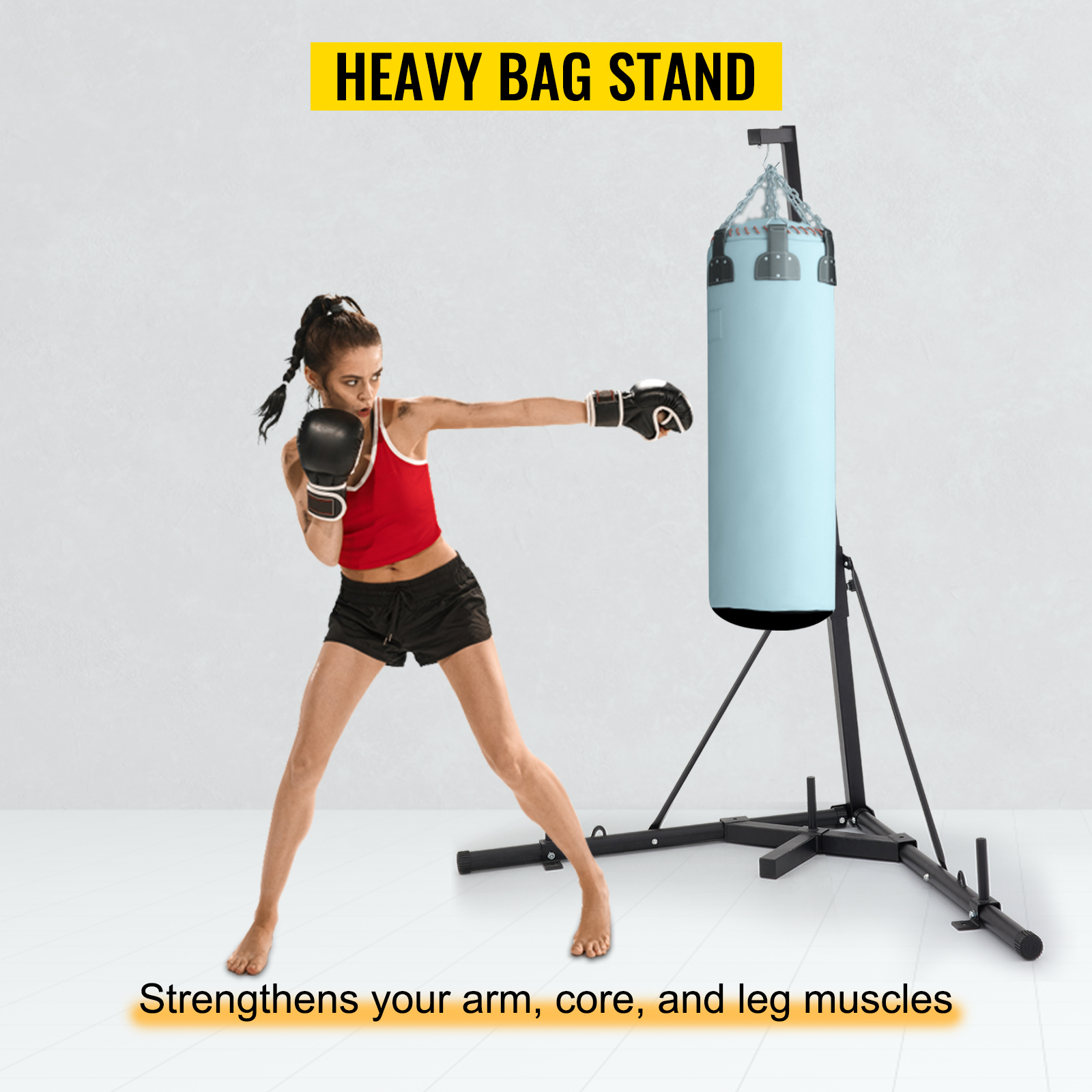 Suitable for Family Use Stand Height Adjustable for Home Fitness zvzvo Folding Heavy Bag Stand Portable Sandbag Rack Triangular Load-Bearing Design Save Space and Reduce Shaking 