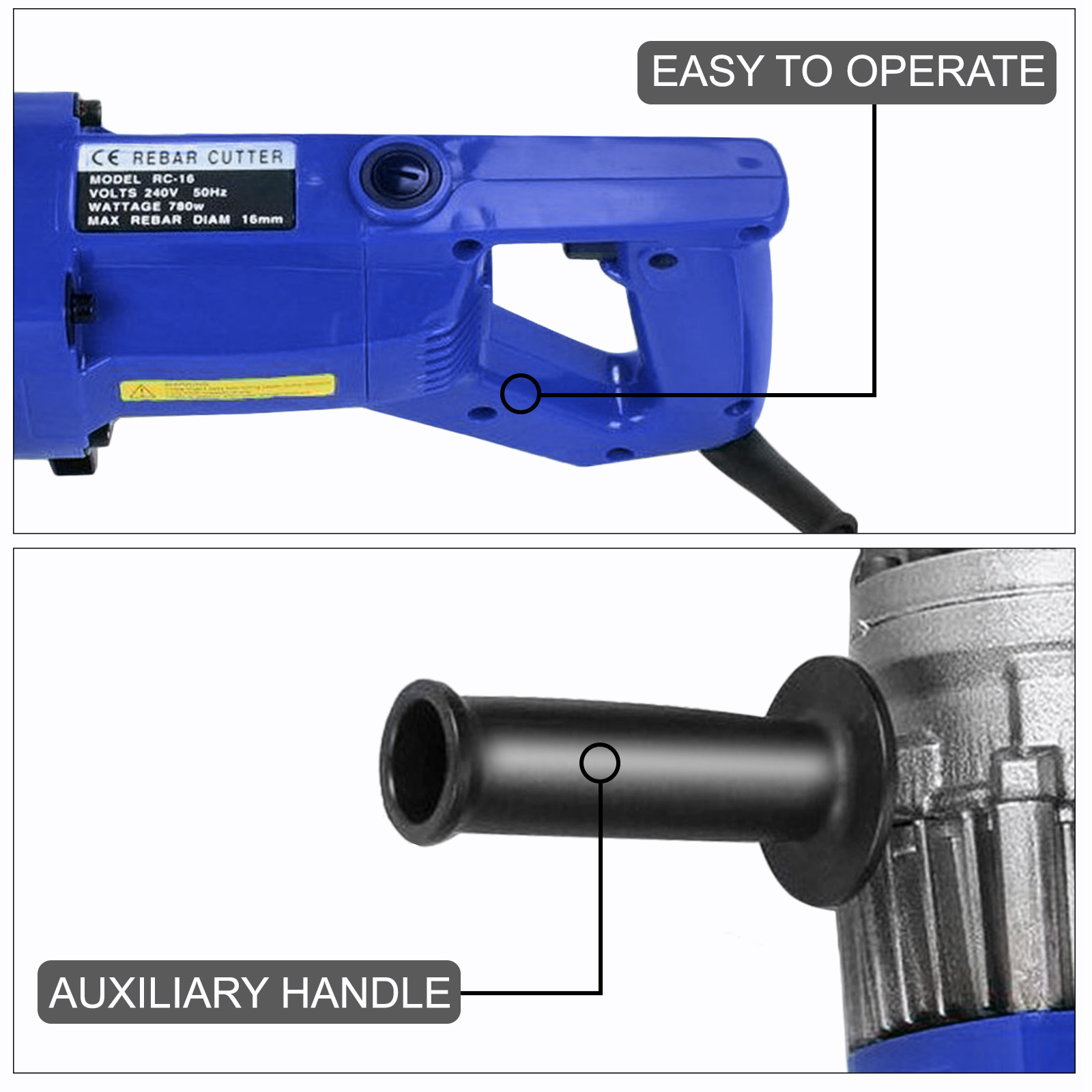 Vevor Electric Rebar Cutter 16mm Reo Steel Cutter Concrete Construction
