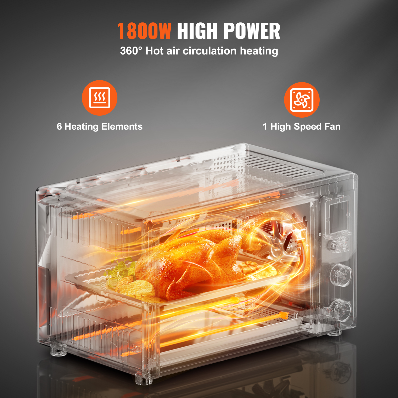 Stainless Steel Air Fryer Toaster Oven with Convection and Steam Cooking