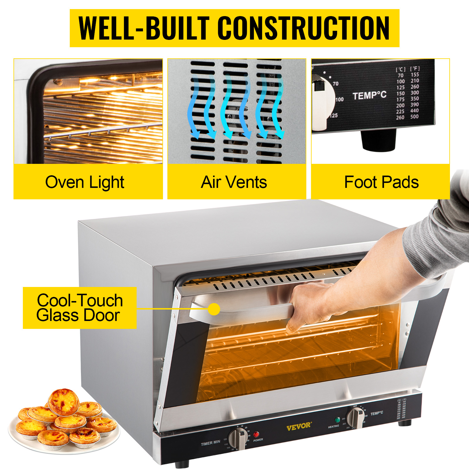 Commercial Convection Oven,21L,3 Layer,1440W