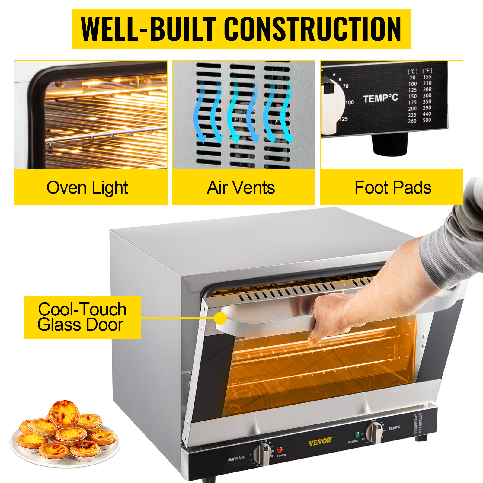 66L Toaster Oven with Double Glass and Rotisserie