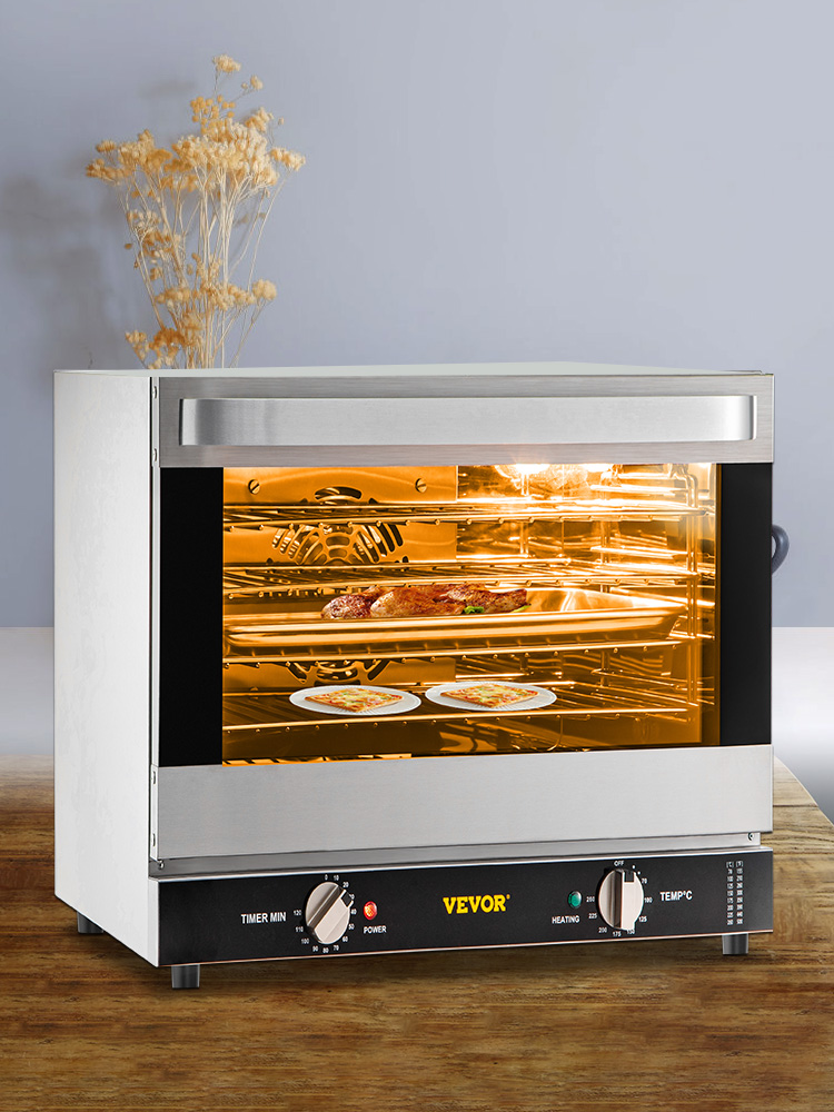 VEVOR Countertop Convection Oven Commercial Toaster Baker Stainless 43Qt 120V