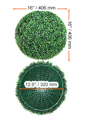 VEVOR VEVOR Topiaria Artificiale in Legno di Bosso 406 mm Palla di Bosso  Artificiale 2 Piante Finte in PE Foglie Intercambiabili Farfalle Decorative  Decorazione Interni Giardino Terrazza Balcone Ingresso