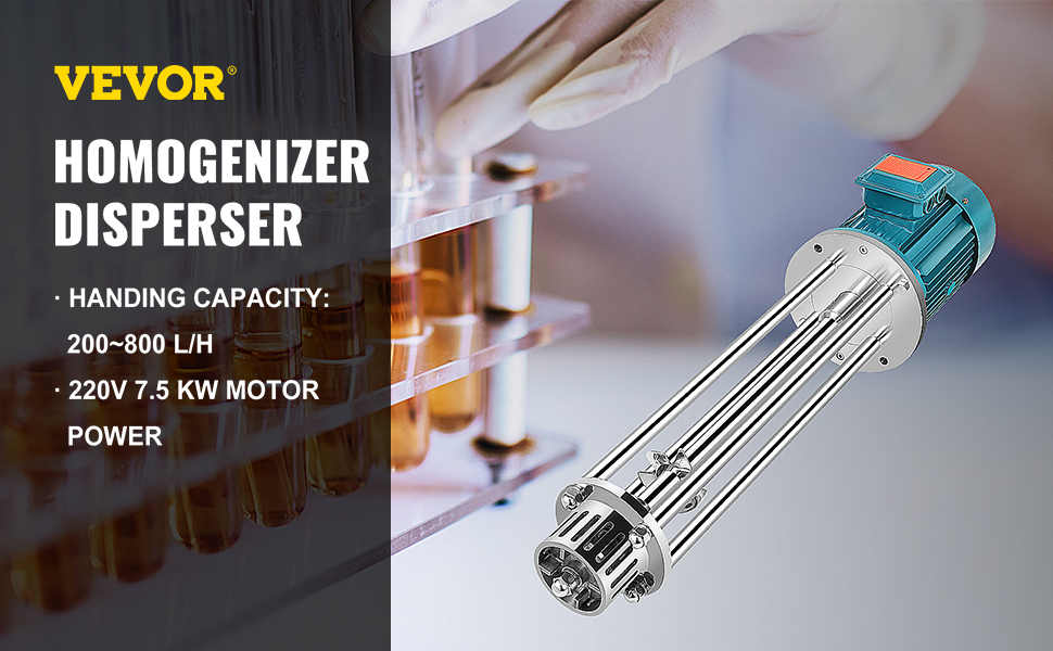 VEVOR Homogenizer Disperser 200800 L/H Handing Capacity Emulsification