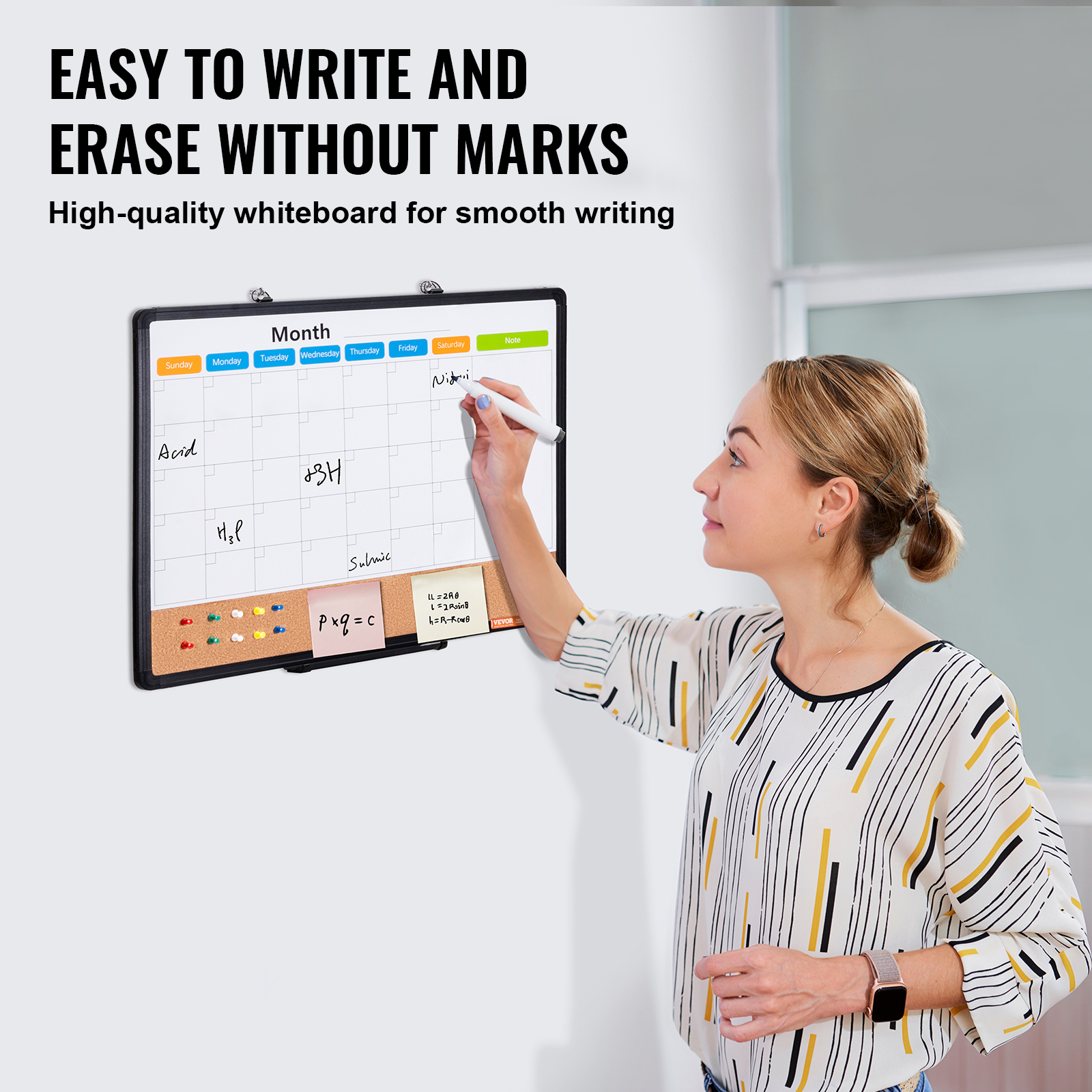 24x18-48x36inch Whiteboard Cork Board Combo with Aluminum Frame for School Home - Picture 27 of 120